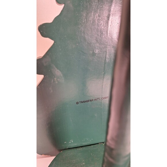 Vtg Christmas Tre Transfer Intl. Hand Painted Wood Paper Towel Holder Holiday - Picture 5 of 8